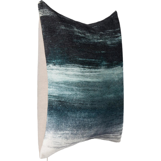 Vita Fabric Blend Throw Pillow by Villa by Classic Home in blue. Made from 64% viscose, 20% cotton, 16% polyester, 50% cotton, 50% linen solid back in a unique style.