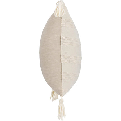 York Wool Fabric Throw Pillow by Villa by Classic Home in ivory. Made from 100% wool in a unique style.