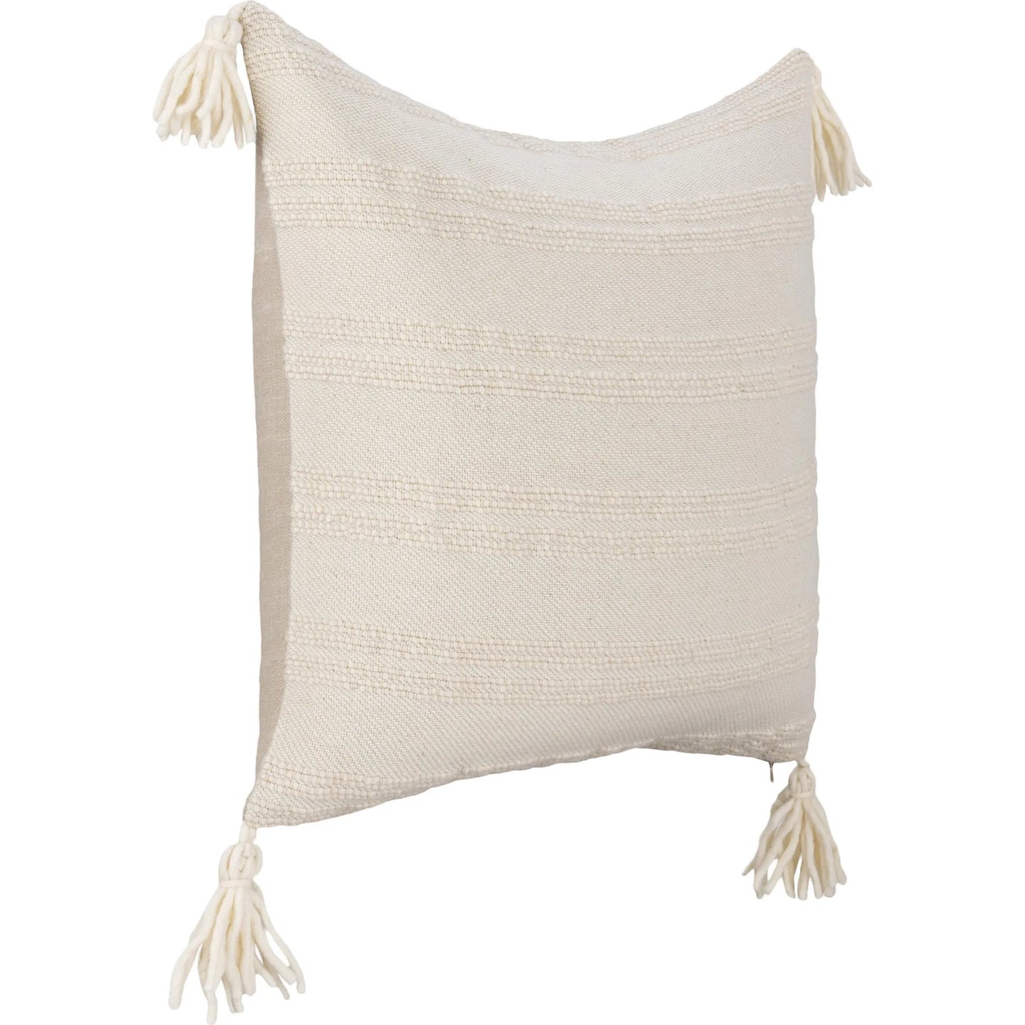 002 SI-2533417 | Primary Silo | York Wool Fabric Throw Pillow by Villa by Classic Home in ivory. Made from 100% wool in a unique style.