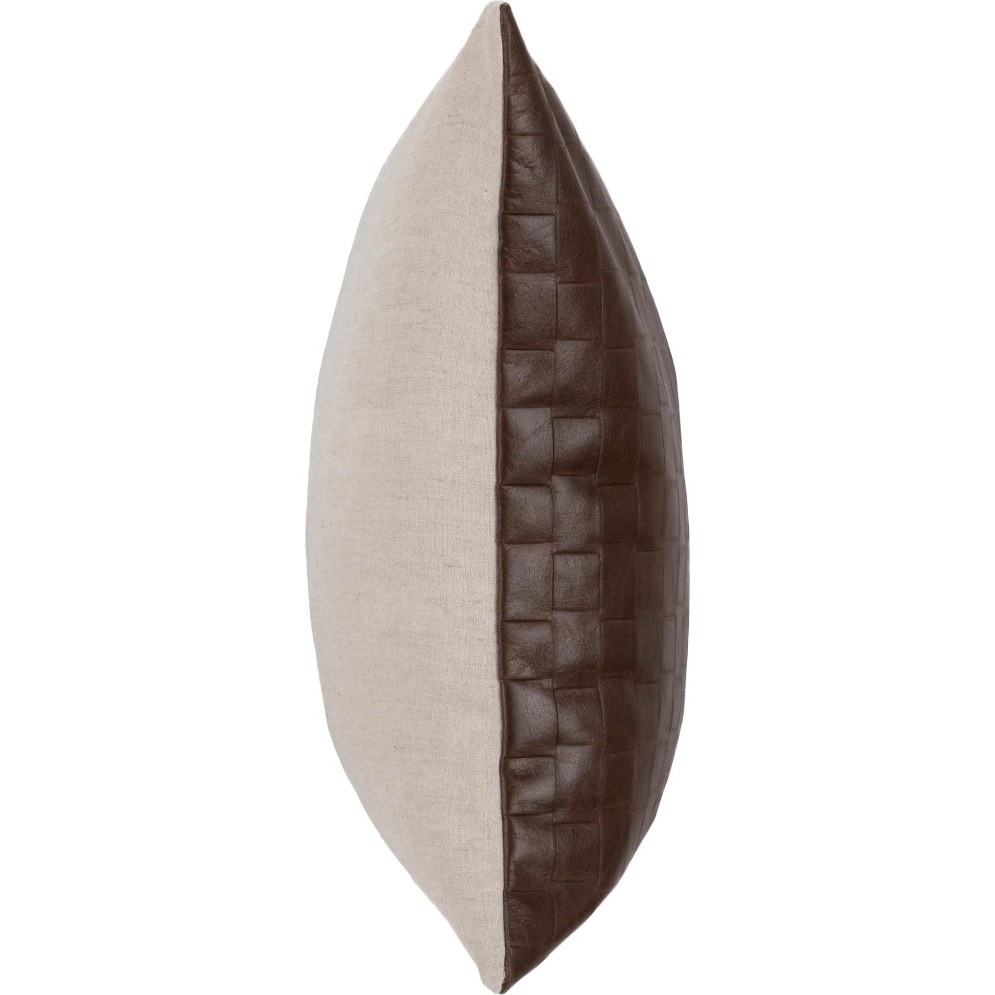 Seston Genuine Leather Throw Pillow by Villa by Classic Home in brown. Made from 100% leather, 50% cotton, 50% linen solid back in a unique style.