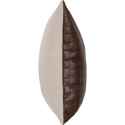 Seston Genuine Leather Throw Pillow by Villa by Classic Home in brown. Made from 100% leather, 50% cotton, 50% linen solid back in a unique style.