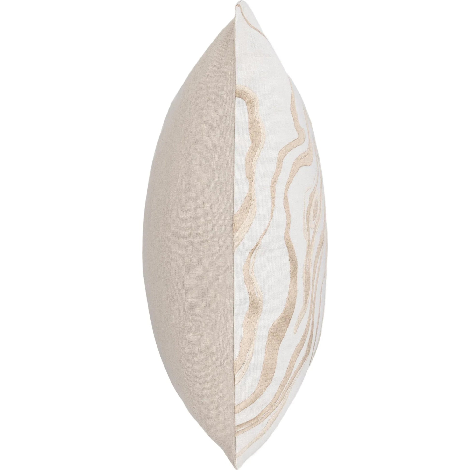 Drift Cotton Throw Pillow by Villa by Classic Home in ivory. Made from 100% cotton, 50% cotton, 50% linen solid back in a unique style.