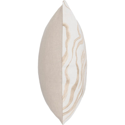 Drift Cotton Throw Pillow by Villa by Classic Home in ivory. Made from 100% cotton, 50% cotton, 50% linen solid back in a unique style.