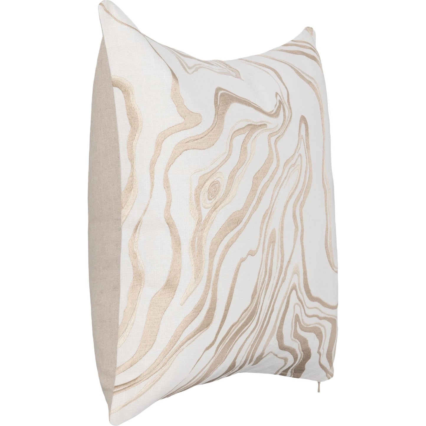 001 SI-2533464 | Primary Silo | Drift Cotton Throw Pillow by Villa by Classic Home in ivory. Made from 100% cotton, 50% cotton, 50% linen solid back in a unique style.