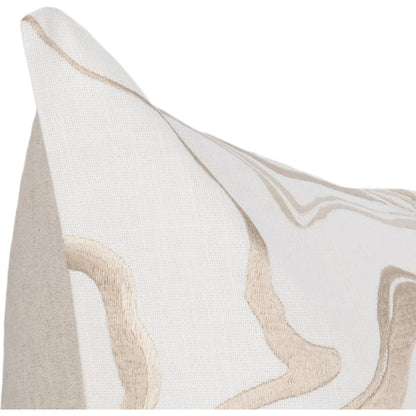 Drift Cotton Throw Pillow by Villa by Classic Home in ivory. Made from 100% cotton, 50% cotton, 50% linen solid back in a unique style.