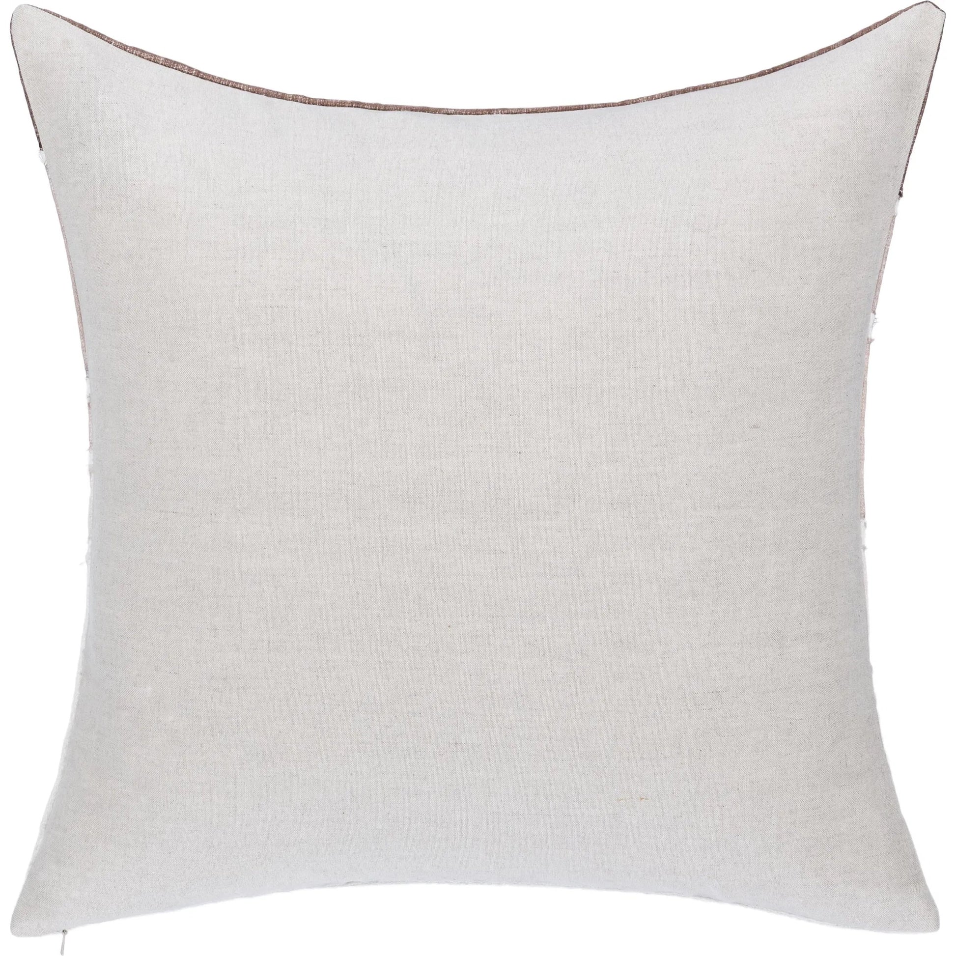 Bikram Linen Blend Hand Stitch Throw Pillow by Villa by Classic Home in ivory. Made from 60% linen, 40% cotton, solid back in a unique style.