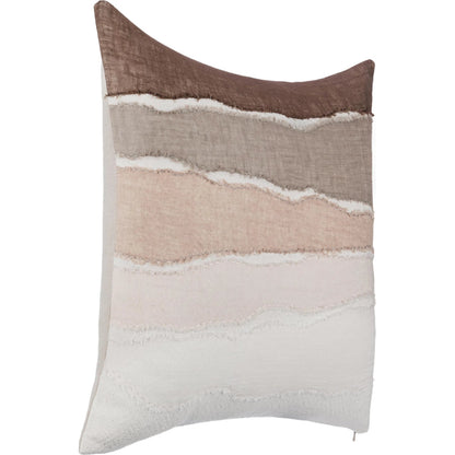 Bikram Linen Blend Hand Stitch Throw Pillow by Villa by Classic Home in ivory. Made from 60% linen, 40% cotton, solid back in a unique style.