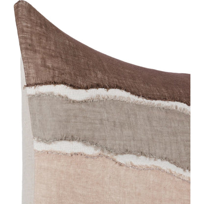 Bikram Linen Blend Hand Stitch Throw Pillow by Villa by Classic Home in ivory. Made from 60% linen, 40% cotton, solid back in a unique style.