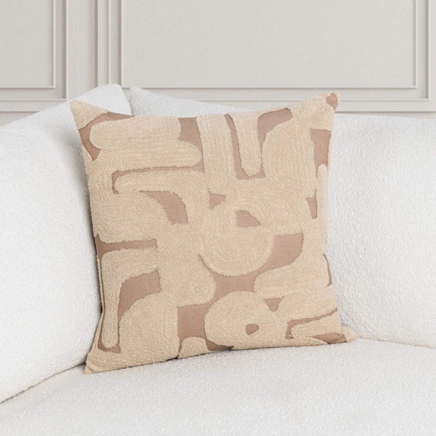 005 SI-2537958 | Lifestyle | Austen Cotton Throw Pillow by Villa by Classic Home in caramel. Made from 100% cotton in a unique style.
