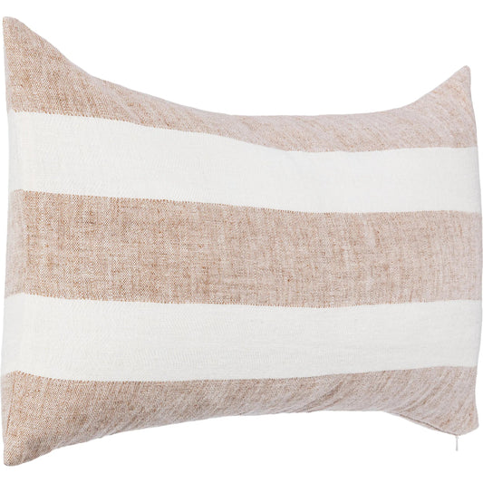 Eleanor Belgian Flax Linen Throw Pillow by Villa by Classic Home in ivory. Made from 100% belgian flax linen in a unique style.