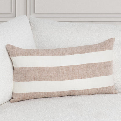 Eleanor Belgian Flax Linen Throw Pillow by Villa by Classic Home in ivory. Made from 100% belgian flax linen in a unique style.