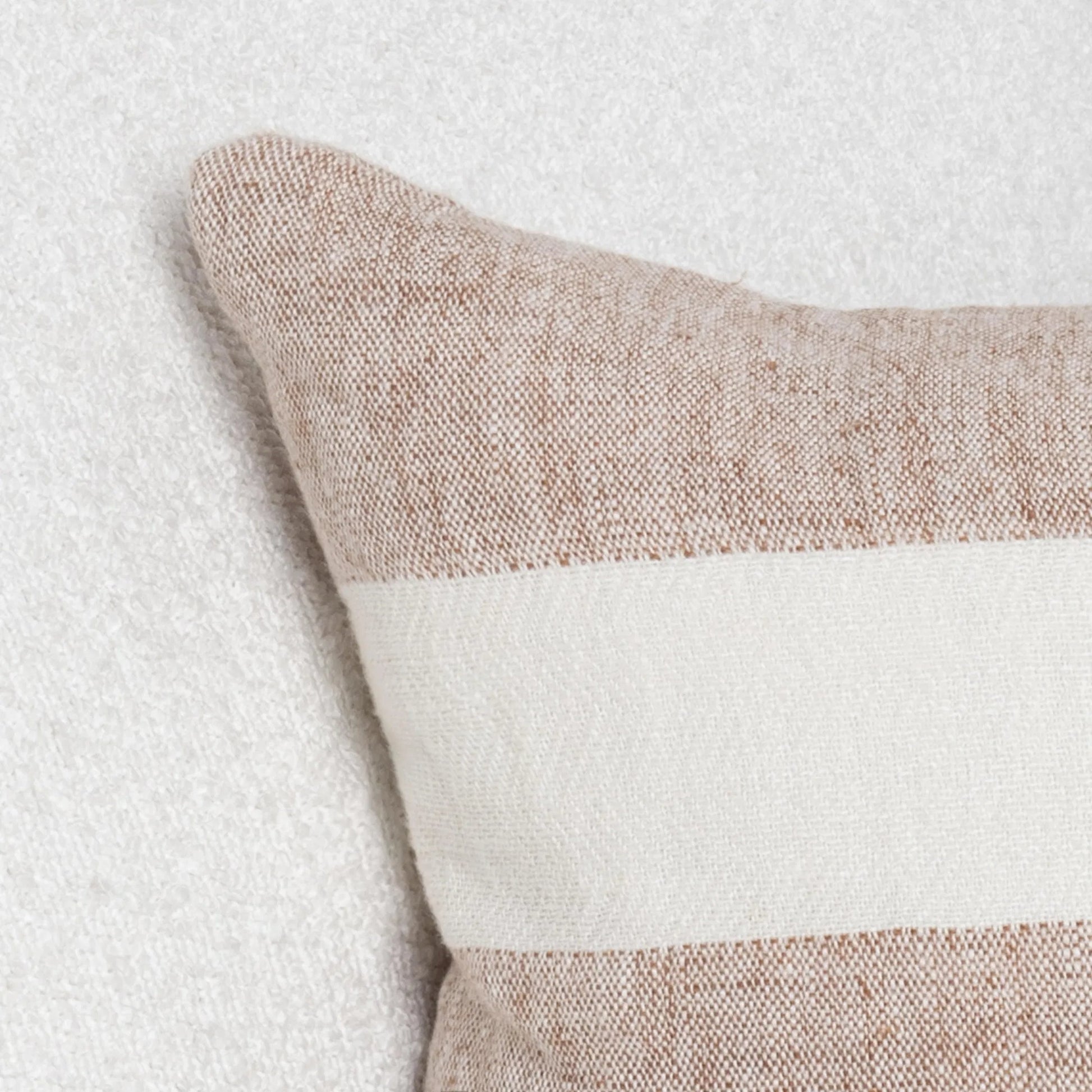 Eleanor Belgian Flax Linen Throw Pillow by Villa by Classic Home in ivory. Made from 100% belgian flax linen in a unique style.