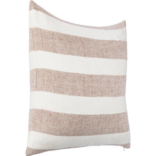 Eleanor Belgian Flax Linen Throw Pillow by Villa by Classic Home in ivory. Made from 100% belgian flax linen in a unique style.