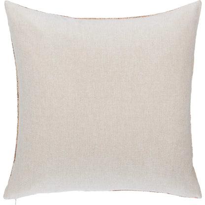 Rev Cotton Blend Throw Pillow by Villa by Classic Home in caramel. Made from 50% cotton, 35% polyester, 15% linen, solid back in a unique style.