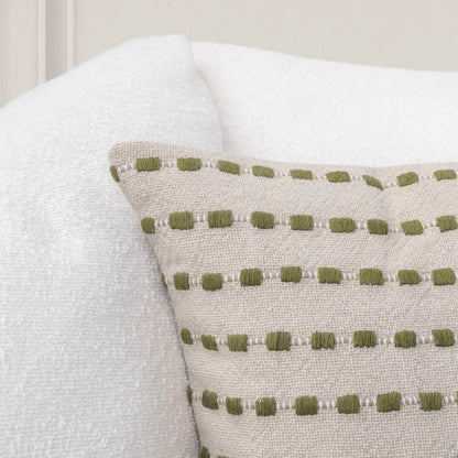 Katia Linen Blend Fabric Throw Pillow by Villa by Classic Home in natural, olive green. Made from 50% cotton, 50% linen in a unique style.