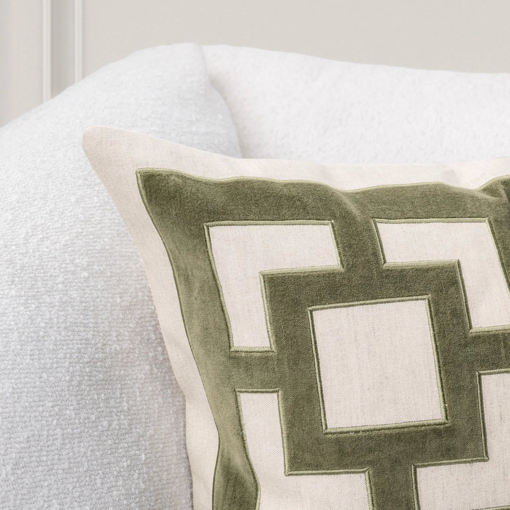 Corbin Cotton Blend Throw Pillow by Villa by Classic Home. Made from 50% cotton, 50% linen, cotton velvet applique in a unique style.