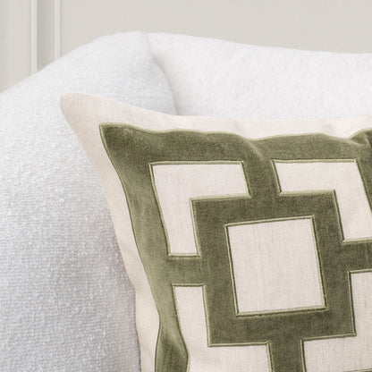 Corbin Cotton Blend Throw Pillow by Villa by Classic Home. Made from 50% cotton, 50% linen, cotton velvet applique in a unique style.