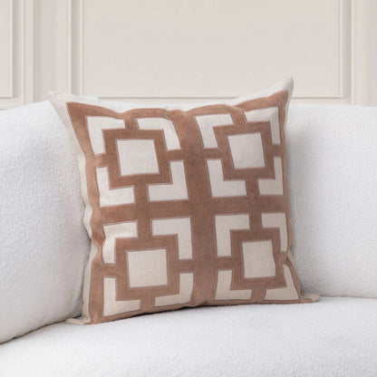 Corbin Cotton Blend Throw Pillow by Villa by Classic Home. Made from 50% cotton, 50% linen, cotton velvet applique in a unique style.