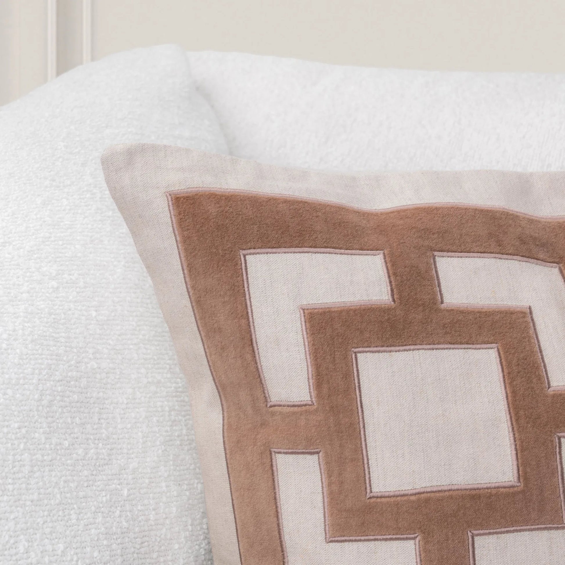 Corbin Cotton Blend Throw Pillow by Villa by Classic Home. Made from 50% cotton, 50% linen, cotton velvet applique in a unique style.