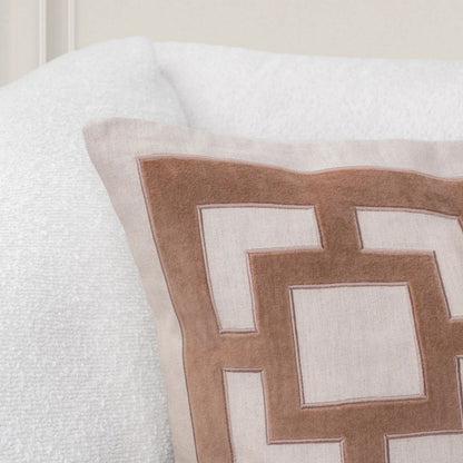 Corbin Cotton Blend Throw Pillow by Villa by Classic Home. Made from 50% cotton, 50% linen, cotton velvet applique in a unique style.