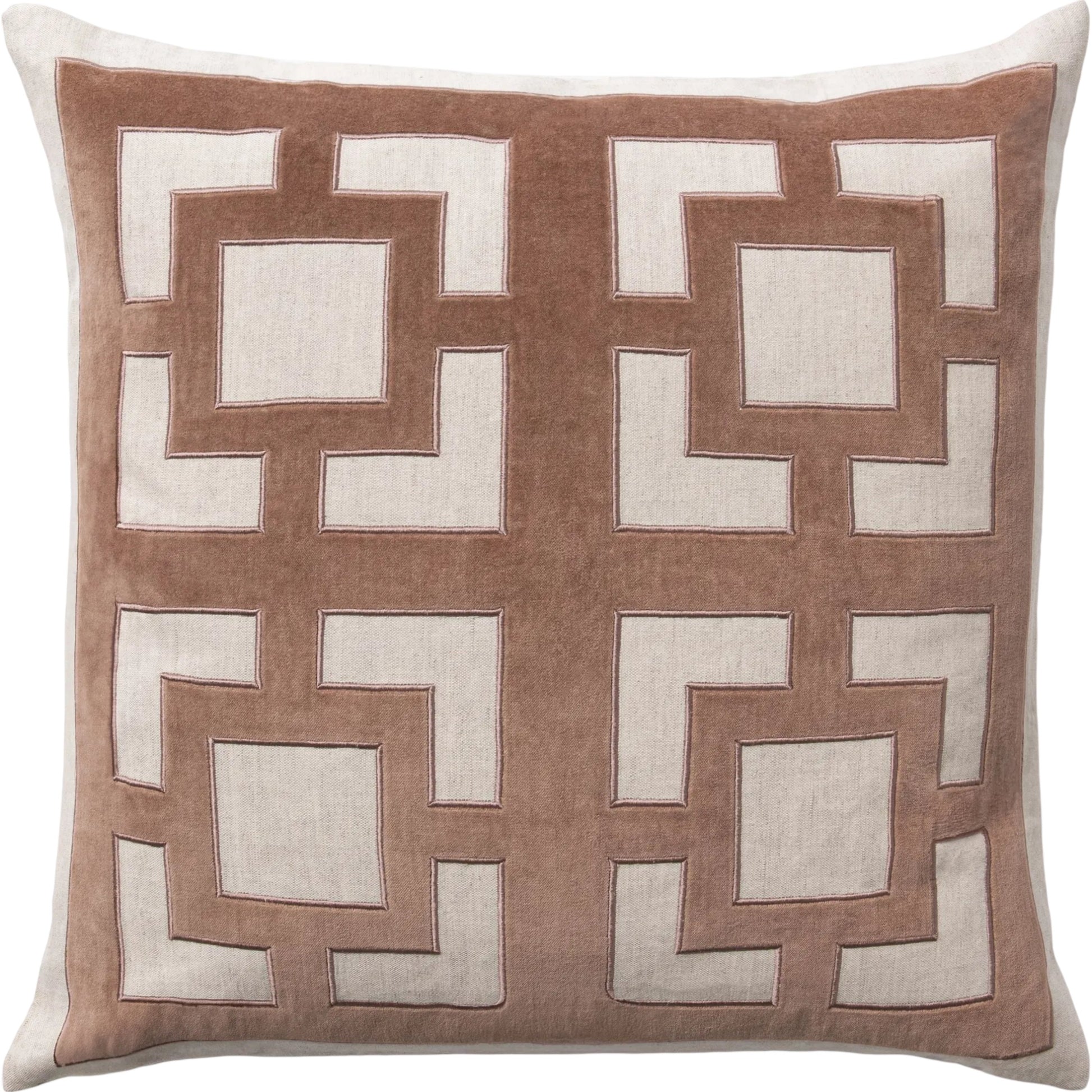 Corbin Cotton Blend Throw Pillow by Villa by Classic Home. Made from 50% cotton, 50% linen, cotton velvet applique in a unique style.