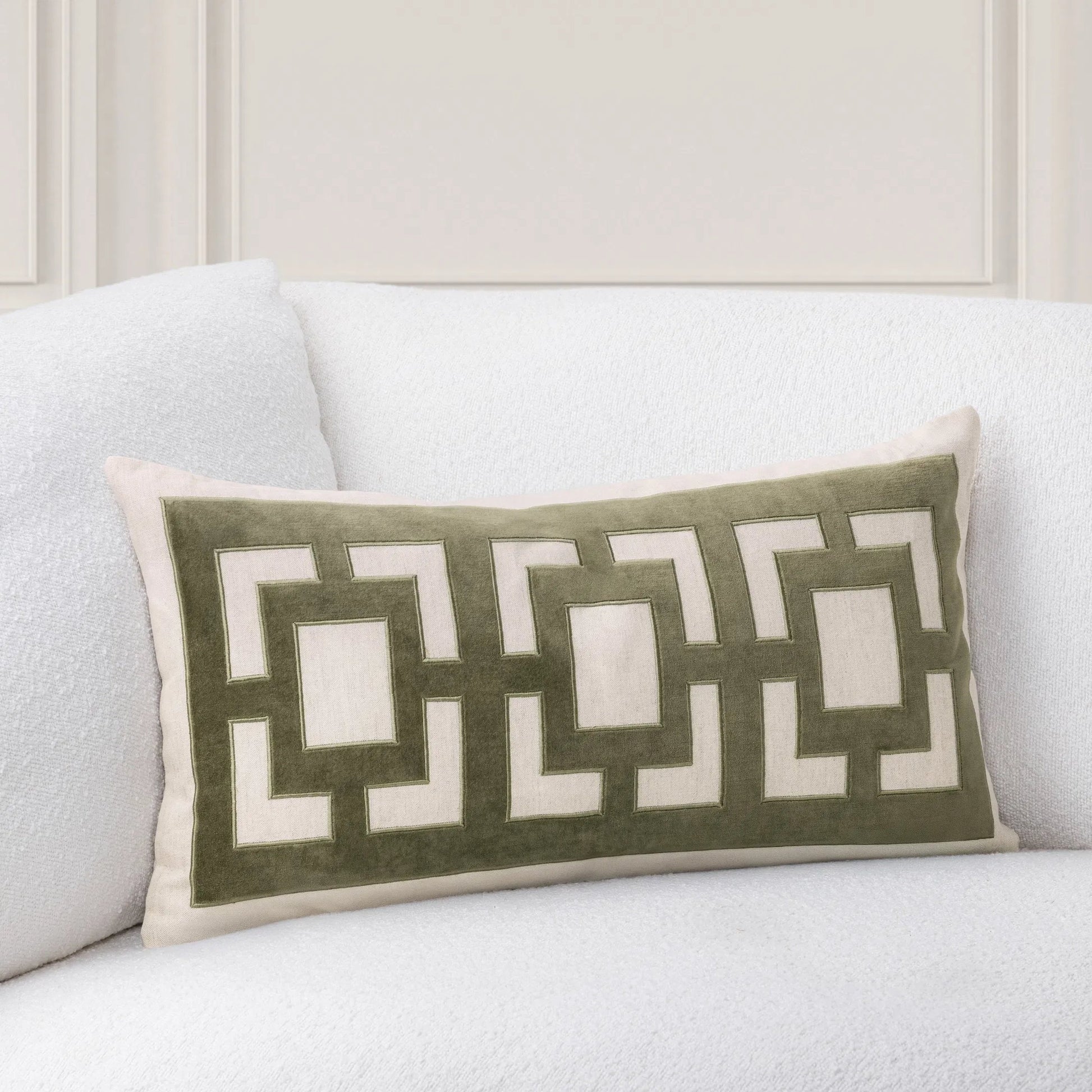 Corbin Cotton Blend Throw Pillow by Villa by Classic Home. Made from 50% cotton, 50% linen, cotton velvet applique in a unique style.