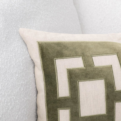 Corbin Cotton Blend Throw Pillow by Villa by Classic Home. Made from 50% cotton, 50% linen, cotton velvet applique in a unique style.