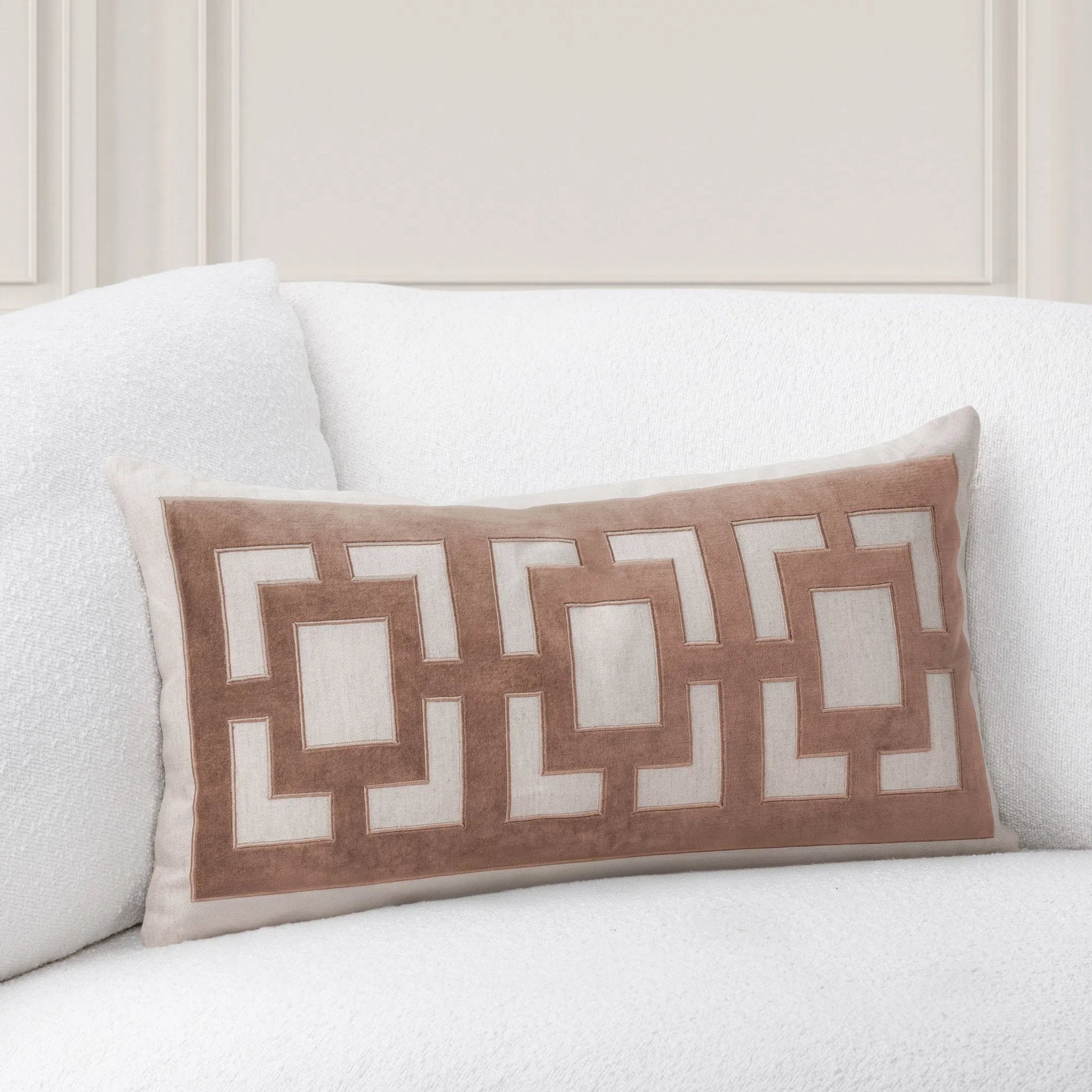 Corbin Cotton Blend Throw Pillow by Villa by Classic Home. Made from 50% cotton, 50% linen, cotton velvet applique in a unique style.