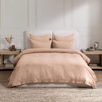 Jayson Clay Linen Cashmere Throw Pillow by Villa by Classic Home in clay. Made from 70% linen, 25% cotton, 5% cashmere in a unique style.