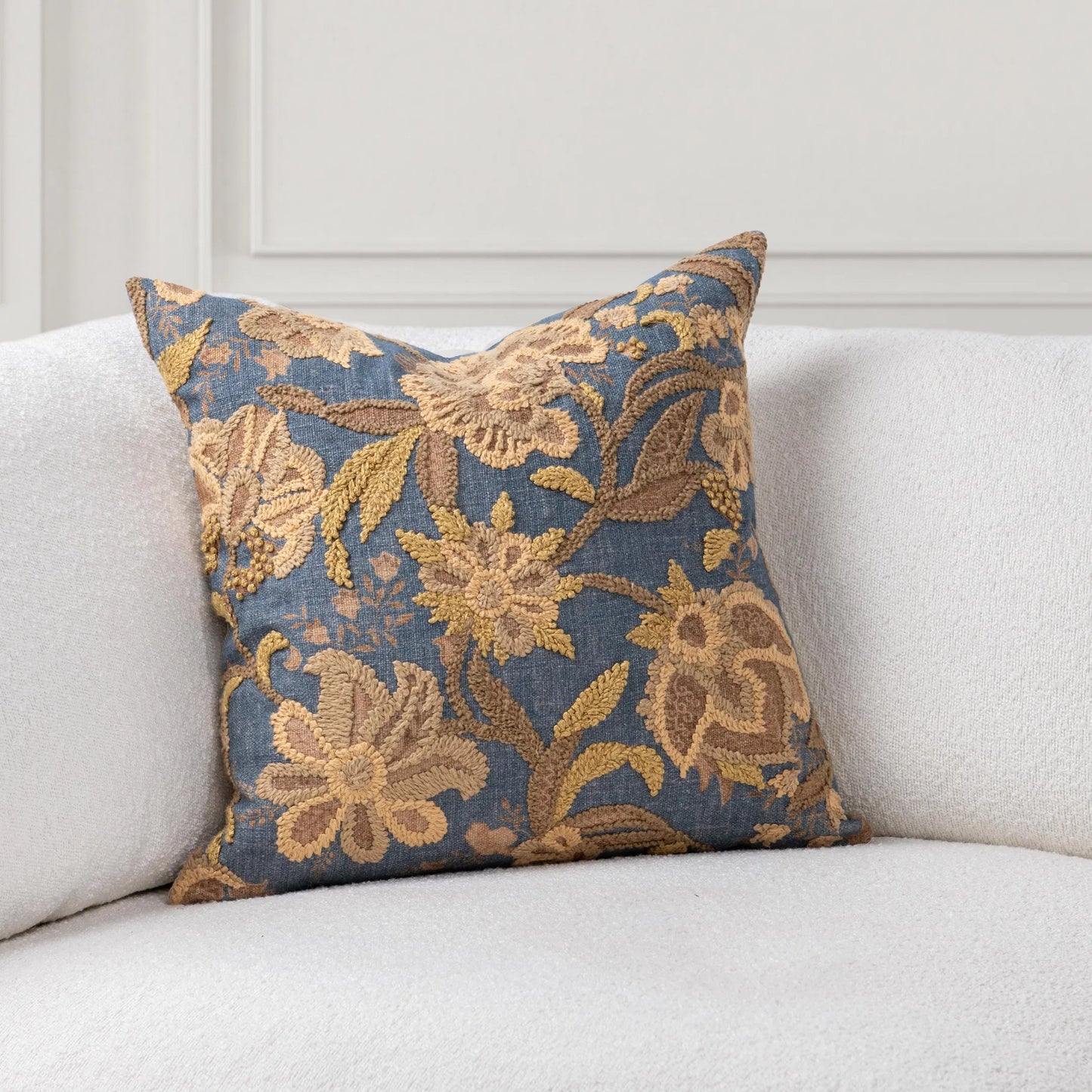 005 SI-2537821 | Lifestyle | Anika Linen Blend Embroidered Throw Pillow by Villa by Classic Home. Made from 38% linen, 40% cotton, 10% lyocell, 12% acrylic in a unique style.