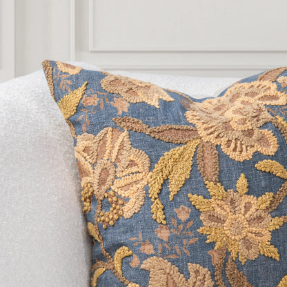 Anika Linen Blend Embroidered Throw Pillow by Villa by Classic Home. Made from 38% linen, 40% cotton, 10% lyocell, 12% acrylic in a unique style.