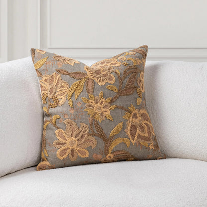 Anika Linen Blend Embroidered Throw Pillow by Villa by Classic Home. Made from 38% linen, 40% cotton, 10% lyocell, 12% acrylic in a unique style.
