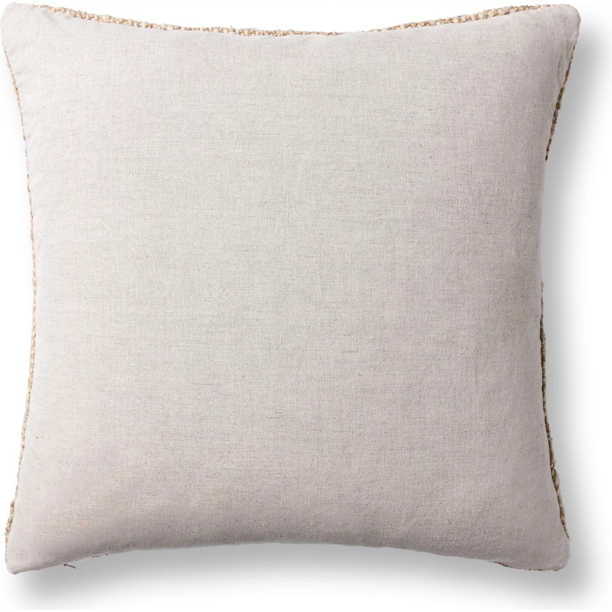Jai Linen Blend Throw Pillow by Villa by Classic Home in natural. Made from 50% linen, 50% wool in a unique style.