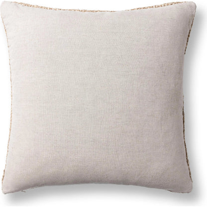 Jai Linen Blend Throw Pillow by Villa by Classic Home in natural. Made from 50% linen, 50% wool in a unique style.