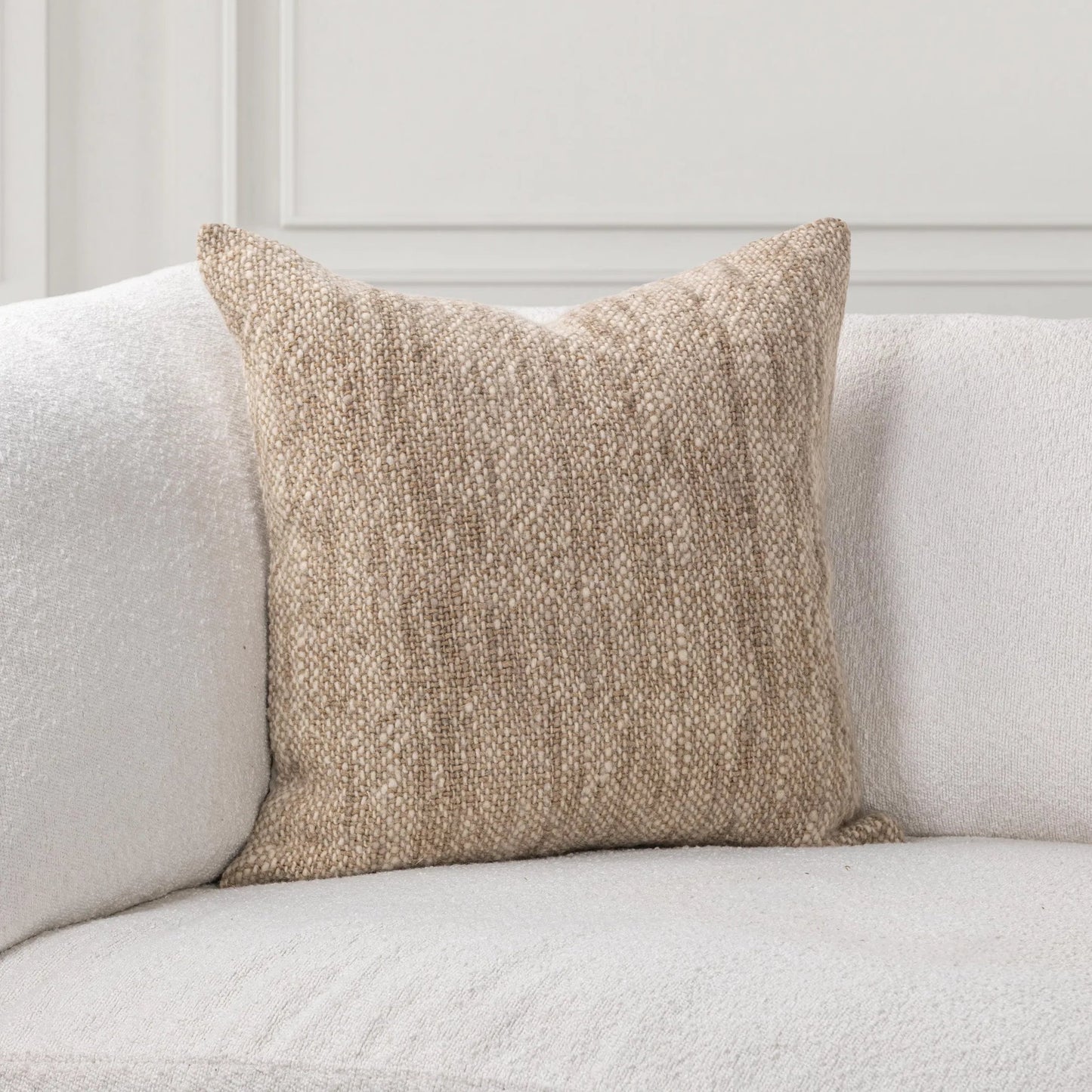 005 SI-2537874 | Lifestyle | Jai Linen Blend Throw Pillow by Villa by Classic Home in natural. Made from 50% linen, 50% wool in a unique style.