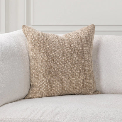 Jai Linen Blend Throw Pillow by Villa by Classic Home in natural. Made from 50% linen, 50% wool in a unique style.