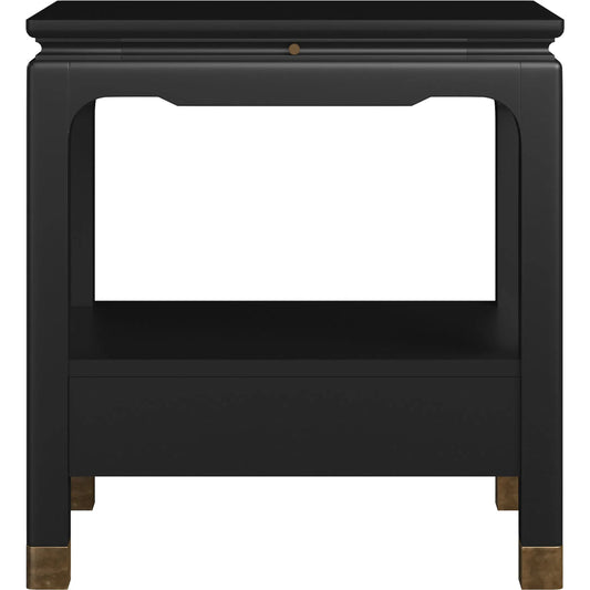 Eave Bedside Table by A.R.T. Furniture. Made from poplar, parawood solids in a unique style.
