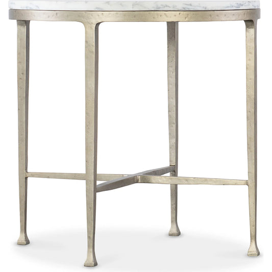 Jules Round Side Table by Hooker Furniture in champagne. Made from unique in a unique style.