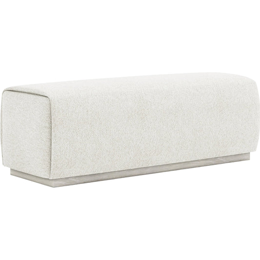 Tempo Bench by Bernhardt in white. Made from fabric, wood in a unique style.