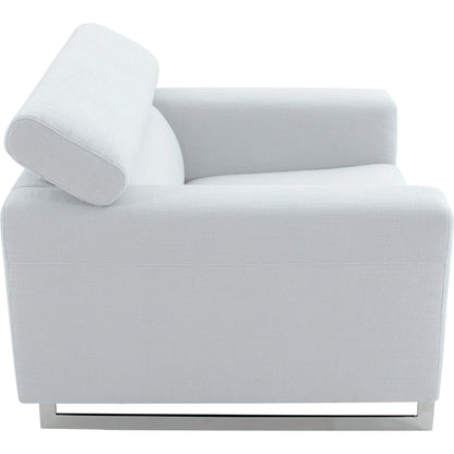 Serena Lounge Chair by Pasargad Home in silver. Made from polyester fabric in a modern style.