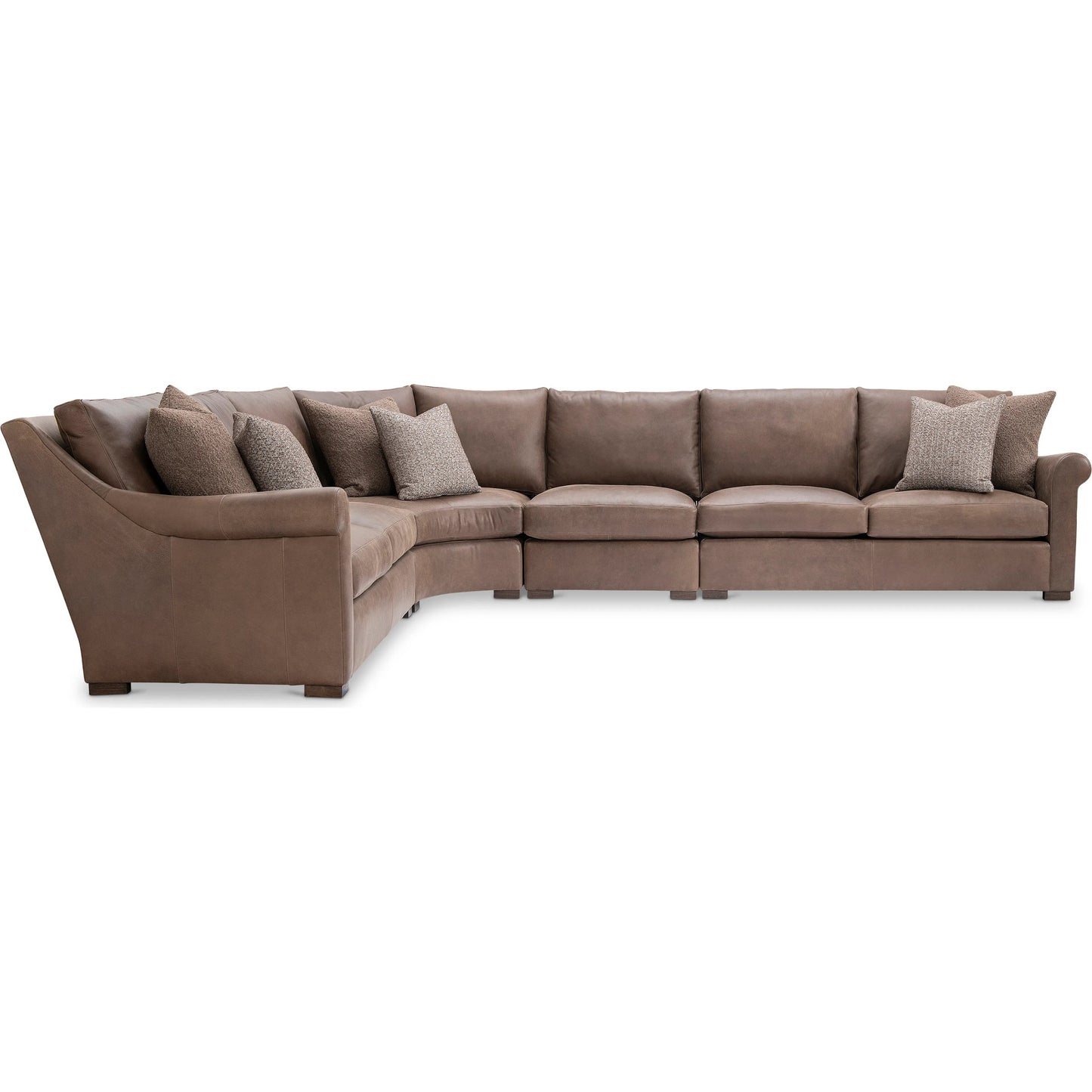 001 SI-2539281 | Additional Silo | Keirnan 4-PIECE Leather Sectional by Bernhardt in brown. Made from leather in a unique style.