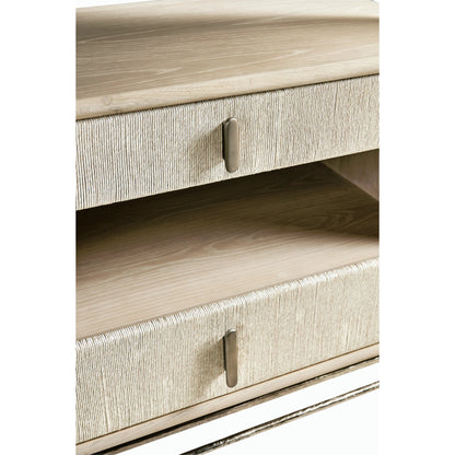 Water Clapotis Danish Cord Nightstand by Jonathan Charles in bleached oak. Made from oak, danish cord, metal in a transitional style.