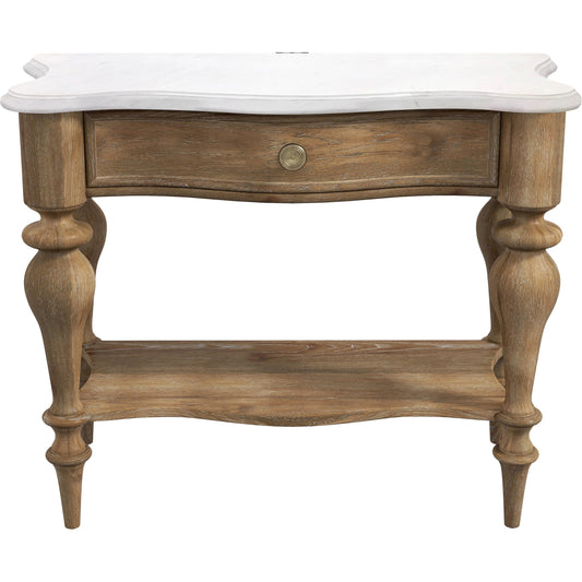 001 SI-2155669 | Primary Silo | Weston Hills Bedside Table by Pulaski Furniture in flax seed. Made from hardwood solids, hickory veneers in a traditional style.