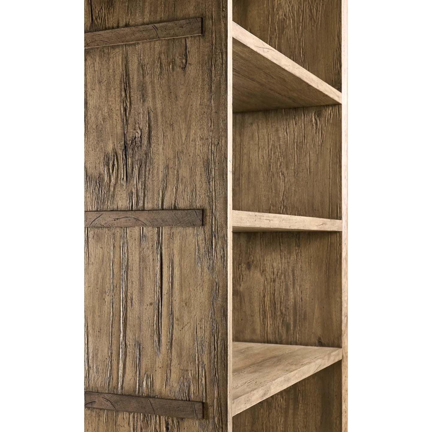 005 SI-2462626 | Closeup | Stone Ridge Etagere by Jonathan Charles in tully light acacia. Made from acacia veneer in a transitional style.