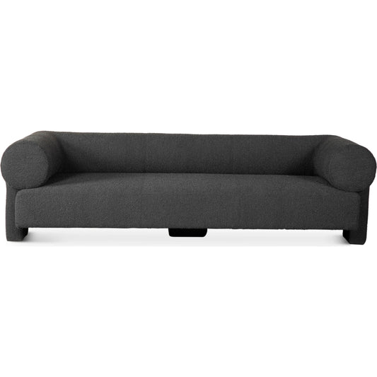 Augustine Sofa by World Interiors. Made from birch wood metal bouclet fabric, polyester, acrylic blend in a unique style.