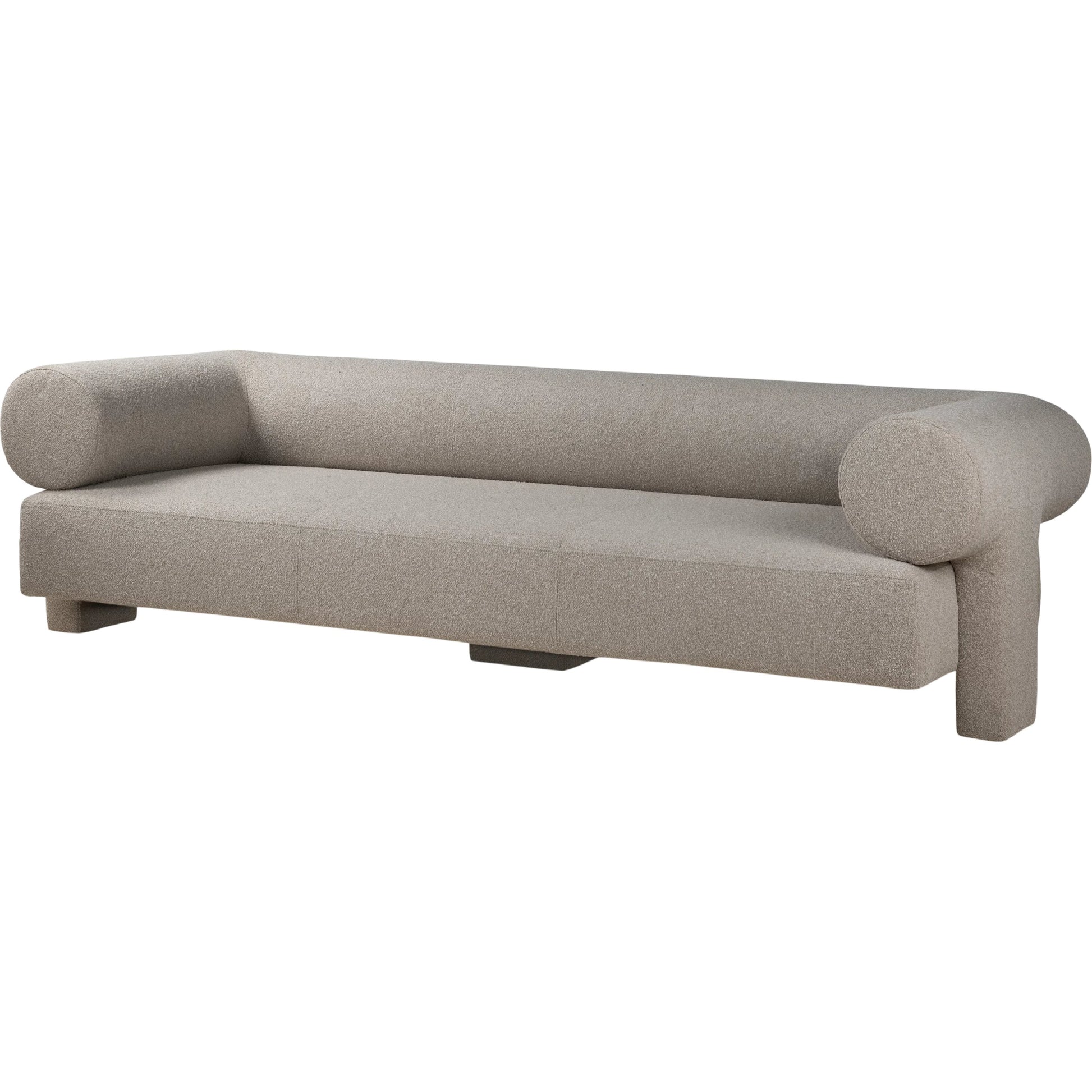 Augustine Sofa by World Interiors in gray. Made from birch wood metal bouclet fabric, polyester, acrylic blend in a transitional style.