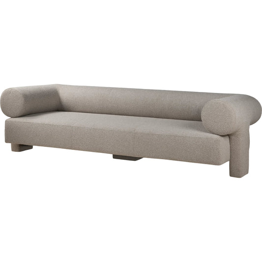 Augustine Sofa by World Interiors. Made from birch wood metal bouclet fabric, polyester, acrylic blend in a unique style.
