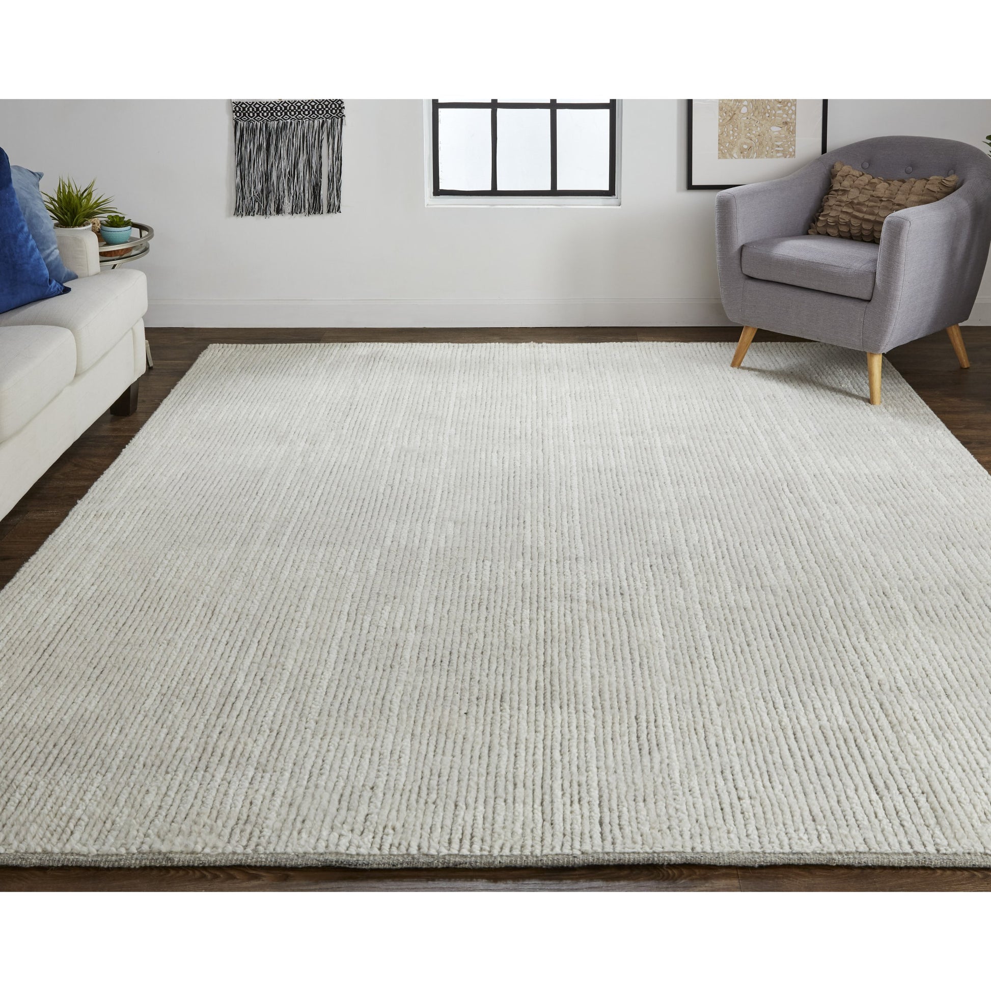 Alford Solid Rug - 6922F by Feizy in ivory, tan. Made from wool in a unique style.
