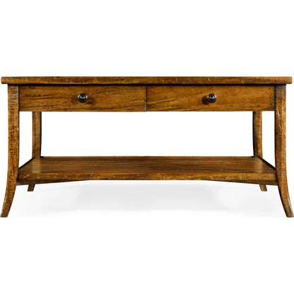 Casually Country Casually Country Coffee Table by Jonathan Charles in brown and country farmhouse walnut. Made from acacia in a rustic style.