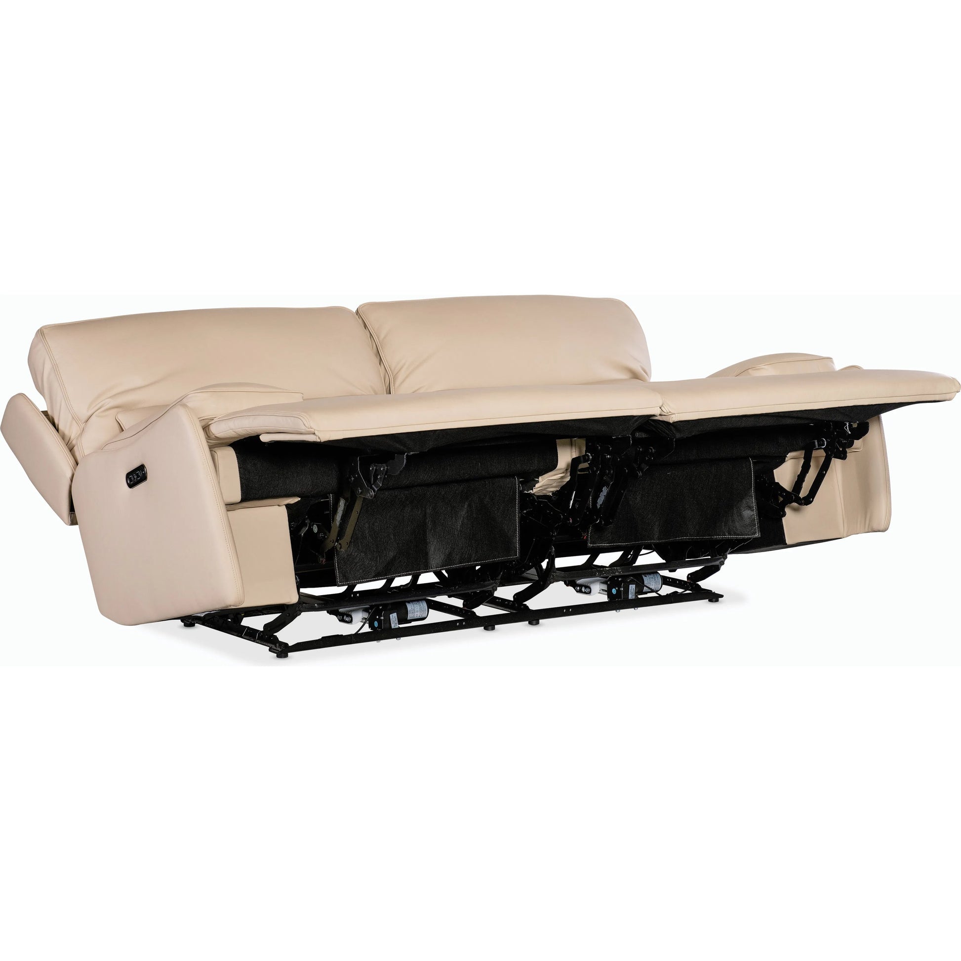 Kramer Zero Gravity Power Sofa w/ Power Headrest by Hooker Furniture. Made from leather in a modern style.